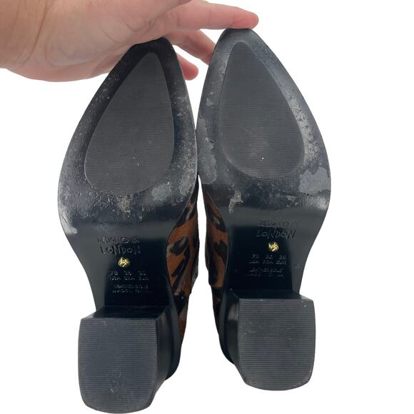 Kat Maconie Metallic Animal Print Heeled Ankle Boot Sz 7 Western Leather Party - Picture 8 of 9